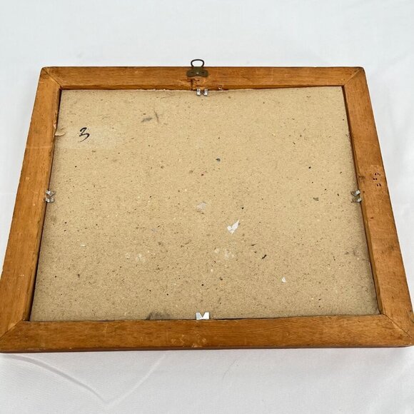 Vintage Cabin By the River Artist signed Oil‎ Painted Feather Framed - Picture 3 of 4